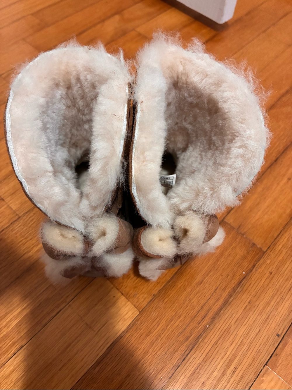 UGG Chestnut Suede Mini Boots with Shearling Bow Detail - Chestnut - Picture 13 of 16